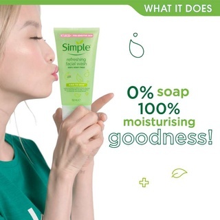 Sữa rửa mặt Simple Kind To Skin Refreshing Facial Wash 150ml dành cho da nhạy cảm
