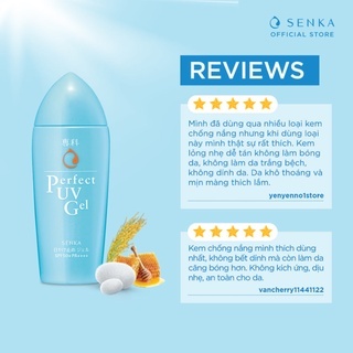 Gel sữa chống nắng Senka Perfect UV SPF 50+ PA++++ 80ml thấm nhanh, không bít tắc, giúp da ẩm mịn
