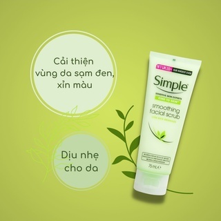 Tẩy da chết Simple Kind To Skin Soothing Facial Scrub 75ml dành cho da nhạy cảm