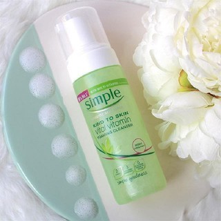 Sữa rửa mặt tạo bọt Simple Kind To Skin Vital Vitamin Foaming Cleanser 150ml dành cho da nhạy cảm