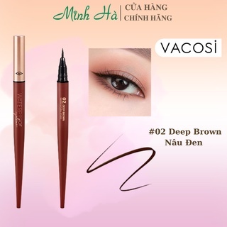Bút dạ kẻ mắt nước siêu lì Vacosi Natural Studio Waterproof Eyeliner nét mảnh lì lâu trôi