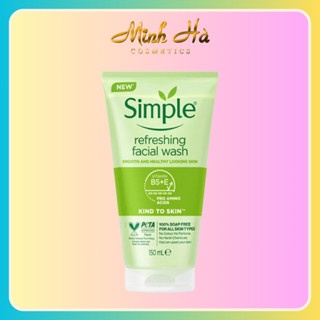 Sữa rửa mặt Simple Kind To Skin Refreshing Facial Wash 150ml dành cho da nhạy cảm