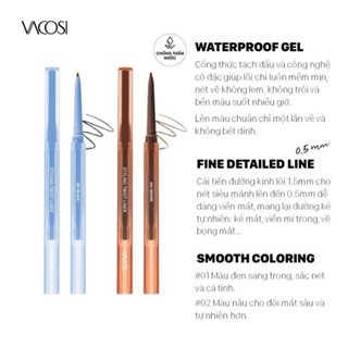 Chì gel kẻ mắt Vacosi Styling Twist Liner VM26 #01 Màu đen mực đậm, lên màu chuẩn