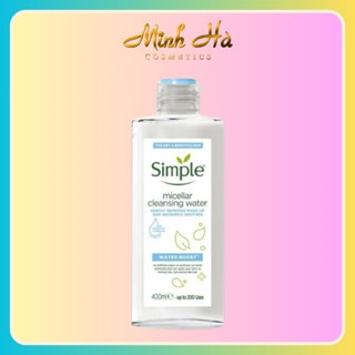 Nước tẩy trang Simple Water Boost Micellar Cleansing Water 400ml dưỡng ẩm dành cho da khô