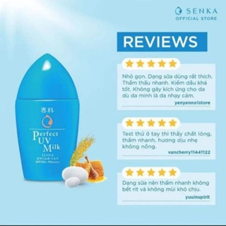 Sữa chống nắng Senka Perfect UV Milk 40ml mỏng nhẹ không nhờn rít