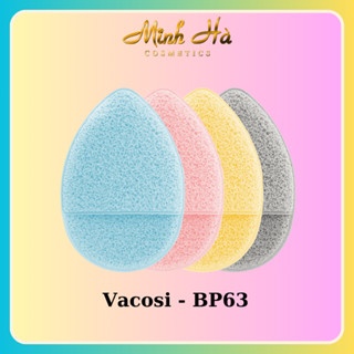 Bông mút rửa mặt Vacosi Facial Cleansing Sponge BP63 hồng vàng xanh dương xám nhỏ gọn tiện lợi