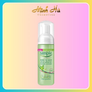 Sữa rửa mặt tạo bọt Simple Kind To Skin Vital Vitamin Foaming Cleanser 150ml dành cho da nhạy cảm