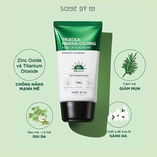 Kem chống nắng some by mi Truecica Mineral 100 Calming Suncream 50ml hỗ trợ giảm mụn và bảo vệ da