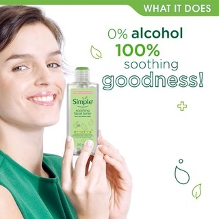 Nước hoa hồng Simple Smooth Facial 200ml dịu nhẹ, phù hợp với mọi loại da