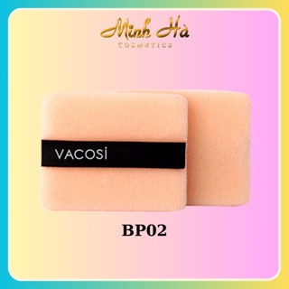Bông phấn khô vuông nhỏ Vacosi Small Square Puff BP02 (Bịch 2 Cái) siêu mềm phủ phấn tốt