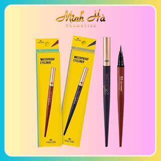 Bút dạ kẻ mắt nước siêu lì Vacosi Natural Studio Waterproof Eyeliner nét mảnh lì lâu trôi
