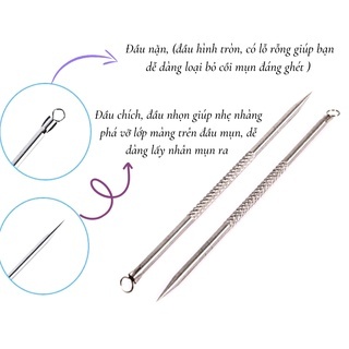 Cây nặn mụn 2 đầu Vacosi Pimple Popper lấy nhân mụn dễ dàng cho da