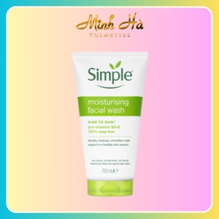 Sữa rửa mặt Simple Moisturising Facial Wash 150ml giúp dưỡng ẩm cho da nhạy cảm