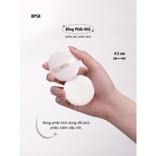 Set 2 bông trang điểm Vacosi dáng tròn BP58 chất bông mềm mịn che phủ tốt