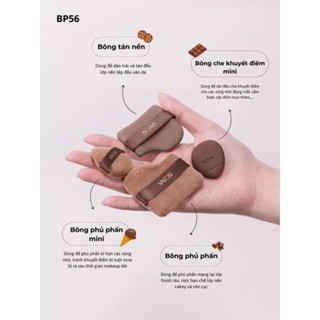 Set 4 bông trang điểm Vacosi BP56 chất bông mềm mịn đa công dụng