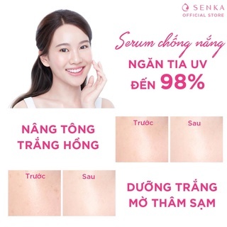 Serum chống nắng 3in1 Senka aqua Bright Serum in CC SPF50+ PA++++ 40g chống nắng, giảm thâm sạm, trắng hồng