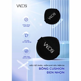 Bông cushion đen nhọn Vacosi PU06-02 mang lại lớp trang điểm nền hoàn hảo