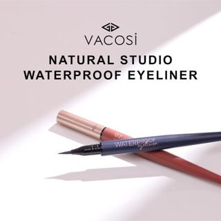 Bút dạ kẻ mắt nước siêu lì Vacosi Natural Studio Waterproof Eyeliner nét mảnh lì lâu trôi