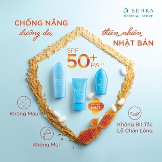 Gel sữa chống nắng Senka Perfect UV SPF 50+ PA++++ 80ml thấm nhanh, không bít tắc, giúp da ẩm mịn