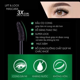 Mascara Browit by Nongchat Lift & Lock 6g #Sexy Black uốn nếp mi dày và cong gấp 3 lần