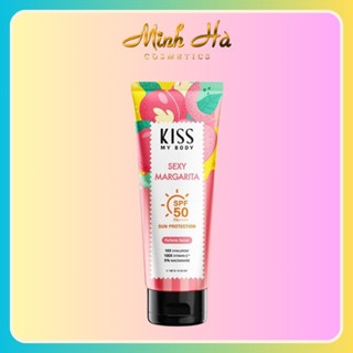 Serum dưỡng thể chống nắng Kiss My Body Sexy Margarita Sun Protection Perfume SPF50 PA++++ 180g giúp da sáng mịn