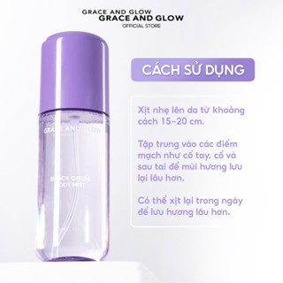 Xịt thơm body Grace and Glow Black Opium Body Mist 100ml (Tím) bám lâu trên da, mang lại cảm giác tự tin