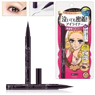 Bút kẻ mắt không trôi màu đen Kiss Me Heroine Make Waterproof Liquid Eyeliner 0.4ml độ bám dính vào da cao