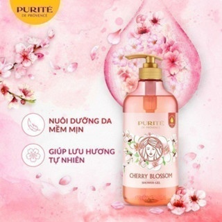 Set sữa tắm hương nước hoa PURITE hoa hồng + Sữa tắm PURITE Cherry Blossom dưỡng ẩm mềm mịn da