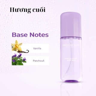 Xịt thơm body Grace and Glow Black Opium Body Mist 100ml (Tím) bám lâu trên da, mang lại cảm giác tự tin