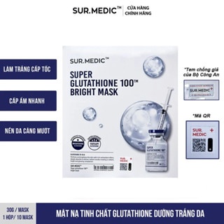 Mặt nạ Sur.medic Super Glutathione 100TM Bright Mask 25g hỗ trợ dưỡng trắng da và cải thiện lão hóa