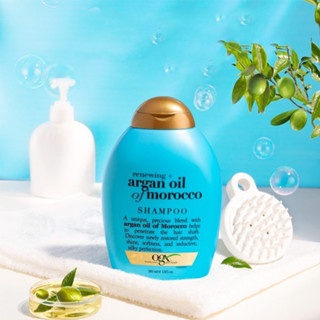 Bộ gội xả OGX Renewing + Argan Oil Of Morocco, Ever Straightening + Brazilian Keratin Therapy 385ml