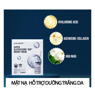 Mặt nạ Sur.medic Super Glutathione 100TM Bright Mask 25g hỗ trợ dưỡng trắng da và cải thiện lão hóa