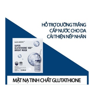 Mặt nạ Sur.medic Super Glutathione 100TM Bright Mask 25g hỗ trợ dưỡng trắng da và cải thiện lão hóa