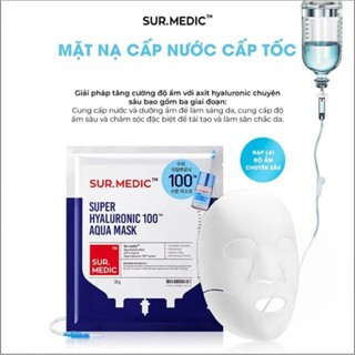 Mặt nạ Sur.medic+ Super Hyaluronic 100 Aqua Mask 30g làm dịu da hỗ trợ cấp nước chuyên sâu