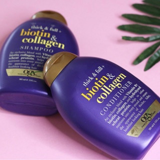[Bản Thái Nhập Khẩu] Dầu gội xả Biotin Collagen Thick & Full OGX 385ml giúp mái tóc dày hơn, bồng bềnh và chắc khỏe