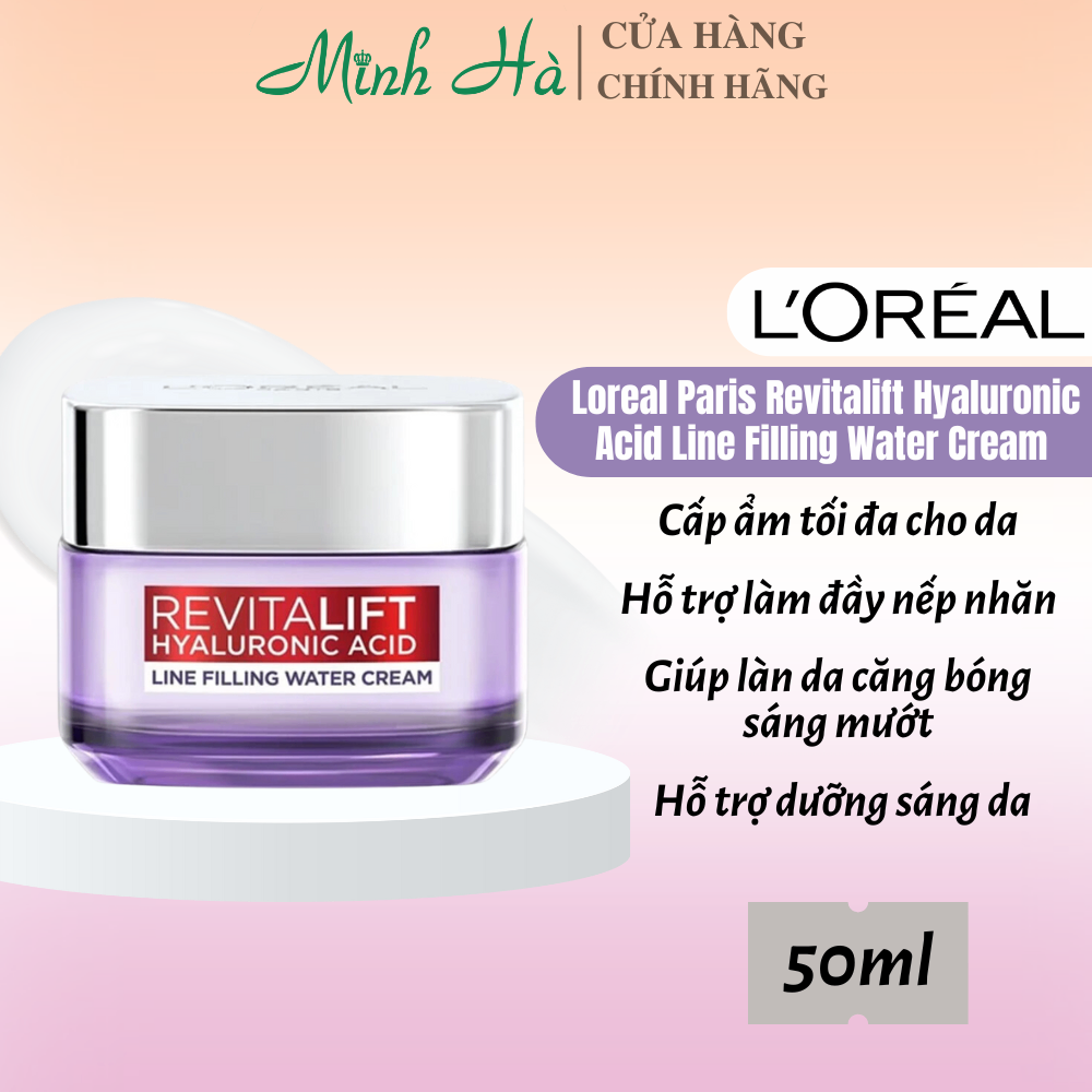 Kem dưỡng Loreal Paris Revitalift Hyaluronic Acid 8H Oil Control + Line Filling 50ml cấp ẩm kiềm dầu