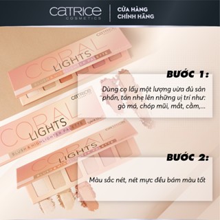 Phấn má và bắt sáng 6 ô Catrice Coral Lights Blush & Highlighter Palette 15g lên màu chuẩn dễ tán