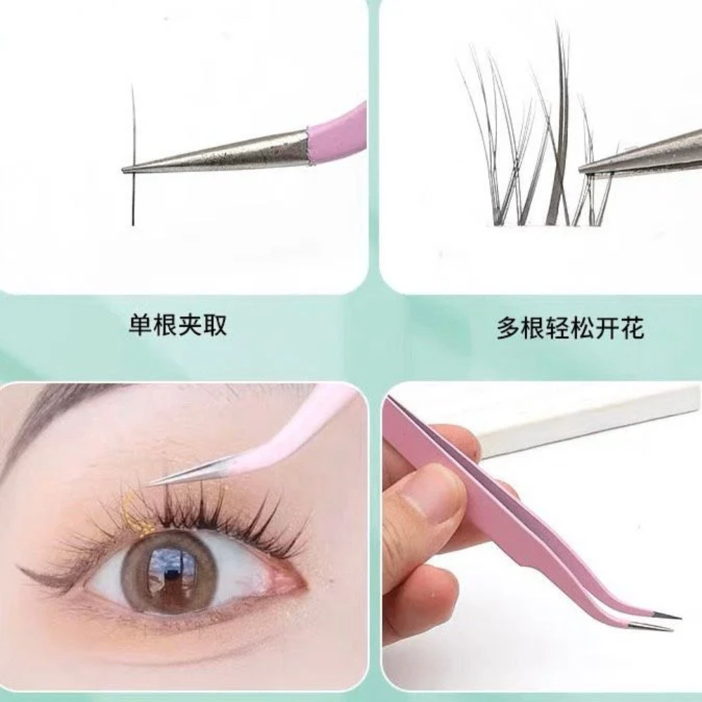 Nhíp gắn mi giả Meijieshangpin #Hồng dụng cụ hỗ trợ nối mi chuyên nghiệp