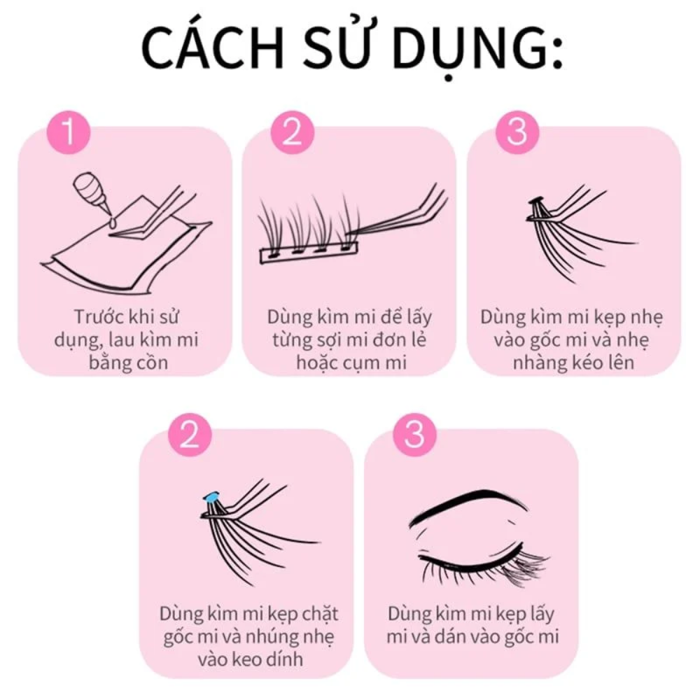 Nhíp gắn mi giả Meijieshangpin #Hồng dụng cụ hỗ trợ nối mi chuyên nghiệp