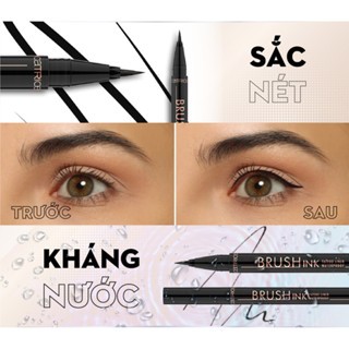 Bút kẻ mắt Catrice Liquid Eyeliner Brush Ink Tattoo Liner Waterproof 010 Black thuần chay chất mực đều