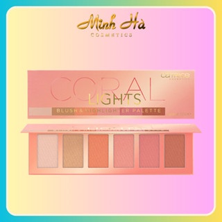 Phấn má và bắt sáng 6 ô Catrice Coral Lights Blush & Highlighter Palette 15g lên màu chuẩn dễ tán