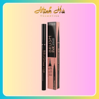 Bút kẻ mắt Catrice Liquid Eyeliner Brush Ink Tattoo Liner Waterproof 010 Black thuần chay chất mực đều