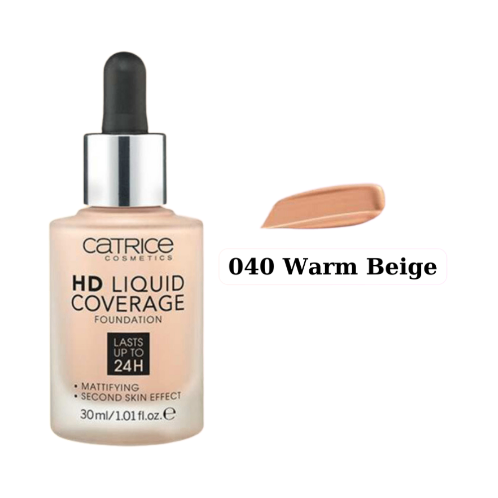 Kem nền Catrice HD Liquid Coverage Foundation 30ml che phủ tự nhiên mùi thơm dịu nhẹ