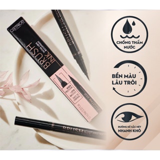 Bút kẻ mắt Catrice Liquid Eyeliner Brush Ink Tattoo Liner Waterproof 010 Black thuần chay chất mực đều