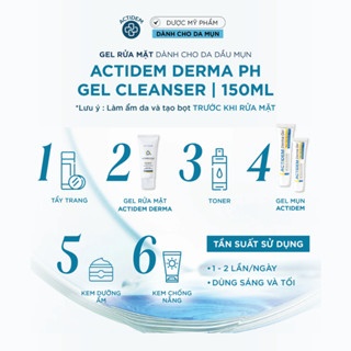 Sữa rửa mặt Actidem Derma pH Gel Cleanser 30ml dành cho da dầu và da dầu mụn