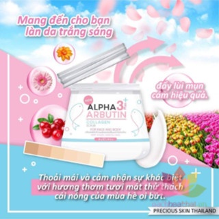 Tẩy tế bào chết mặt và body Alpha Arbutin 3 Plus + Collagen Scrub Thái Lan 75g loại bỏ tế bào chết làn da mịn màng