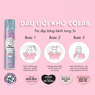 Dầu gội khô Colab Dry Shampoo 200ml giúp làm sạch da đầu mang lại mái tóc bồng bềnh và tràn đầy sức sống