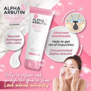 Sữa rửa mặt Alpha Arbutin Collagen Foaming Cleanser 120ml cho làn da sáng mịn