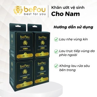 Khăn ướt vệ sinh cho nam Befou 20 gói khử mùi tốt tiện lợi