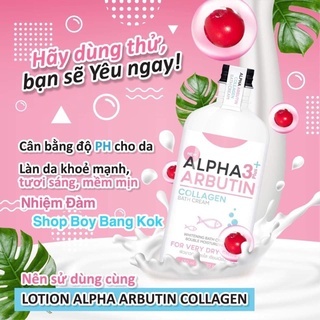Sữa tắm Alpha Arbutin Collagen 3plus+ Bath Cream 350ml giúp da trắng sáng mịn màng